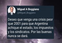 El tweet de Miguel Boggiano