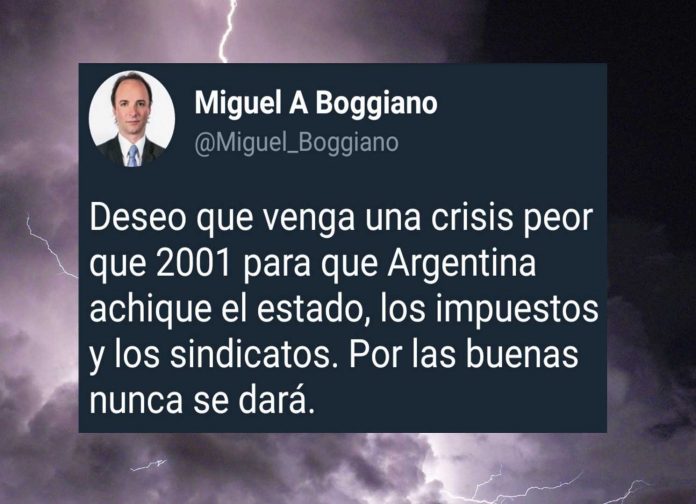 El tweet de Miguel Boggiano