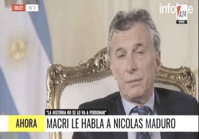 Mauricio Macri le habla a Maduro